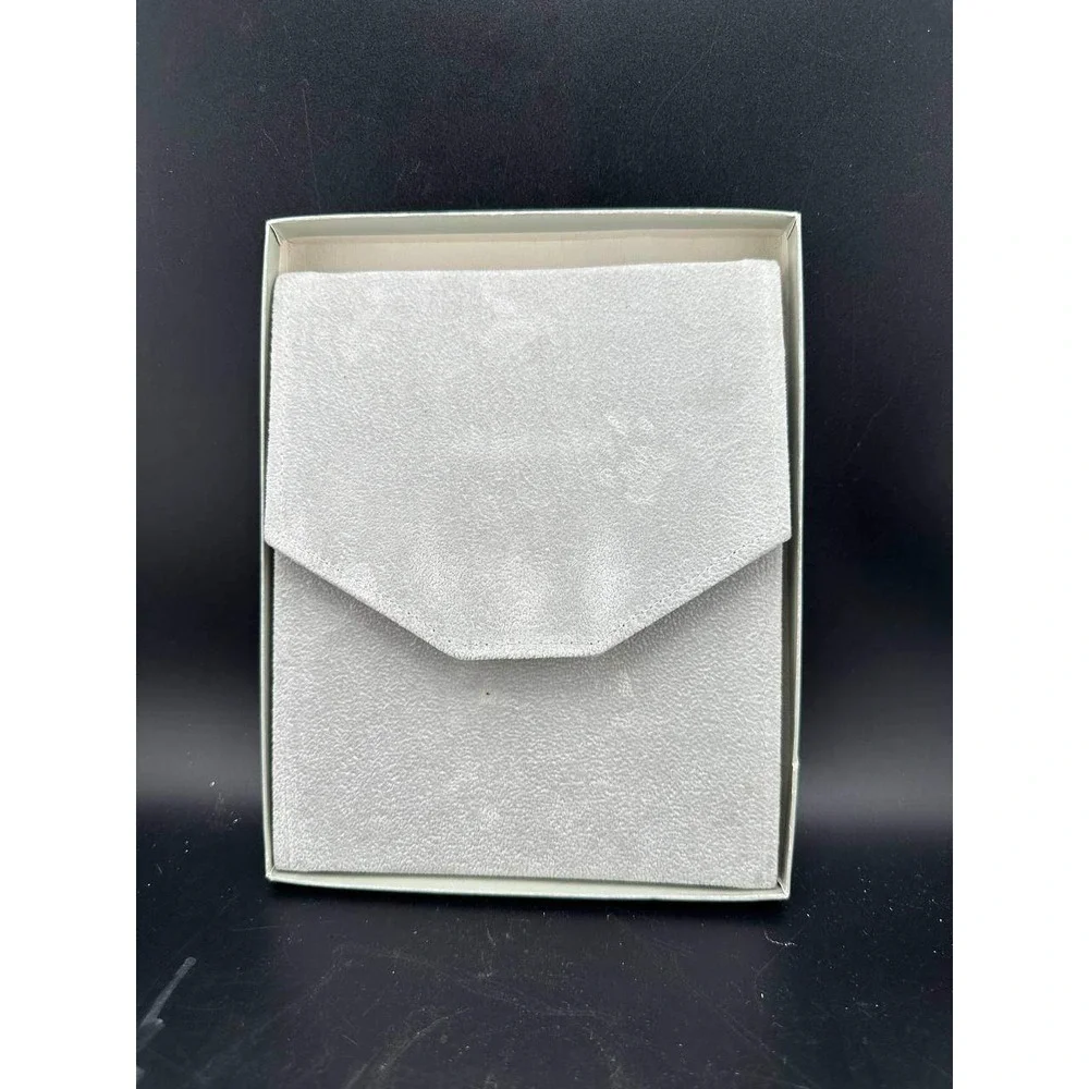 Nordstrom Grey Suede Jewelry Travel Roll Organizer Pouch with Box - 058 (73)